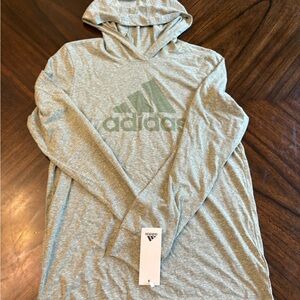 Adidas Boys' Long Sleeve Cotton BoS Logo Hooded T shirt L(14/16) New